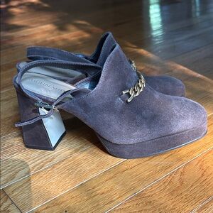 Bernardo Brown Suede Heeled Mules